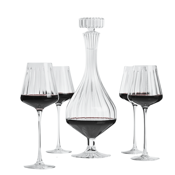 Decantor ELYSEE și pahar de vin roșu ELYSEE (set de 4)