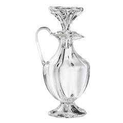 Clear glass pitcher on a white background