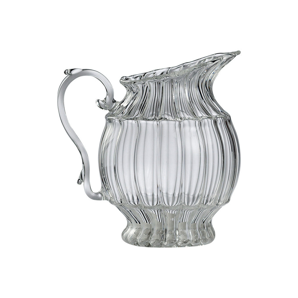 William Creamer – hand-blown borosilicate glass with lined pattern, 115 × 90 × 125 mm, 350 ml, designed by Gabriela Seres.