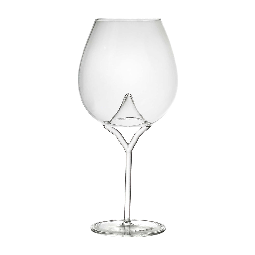 Luna red wine glass on white background