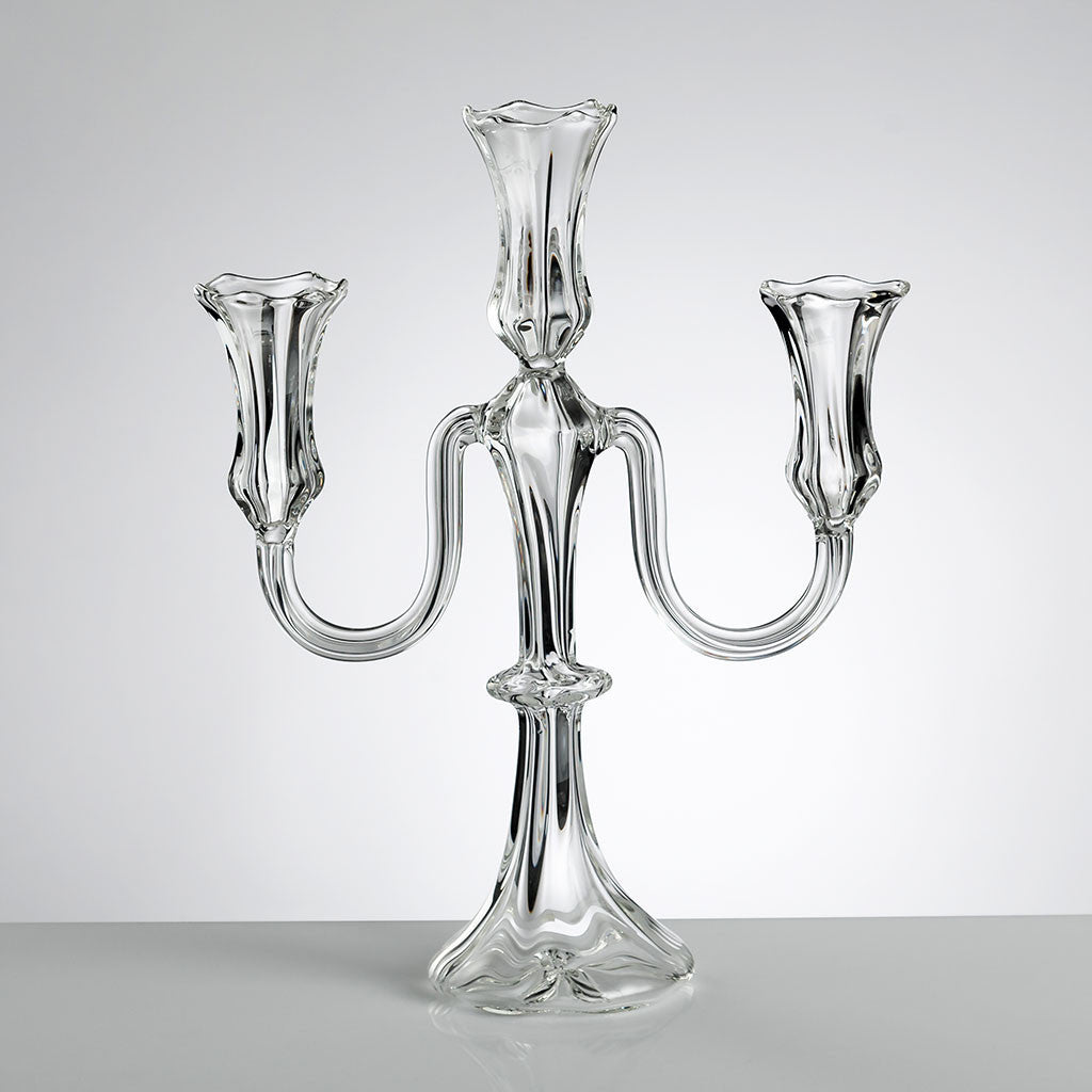 3 Candles Candelabra on grey background. Gabriela Seres designed and handmade in Bucharest