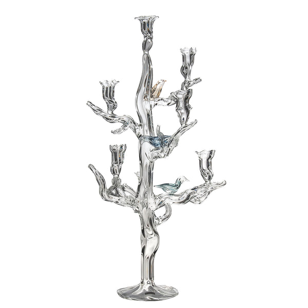 Candelabru Tree of Life – 7 Lumânări cu Păsări Colorate
