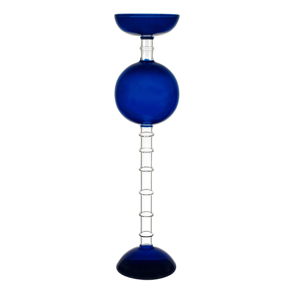 Blu candlehoder large on white background